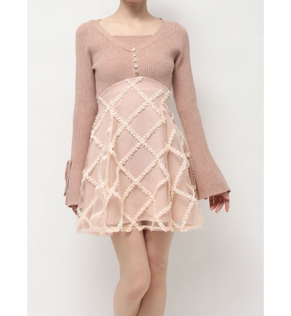 RESEXXY「ドッキングフレアミニニットワンピース【完売カラーは品番：1526103220で販売中】」|ワンピース|