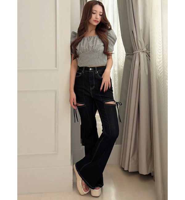 RESEXXY「【追加生産分】カットアウトリボンデニムパンツ」|デニム|