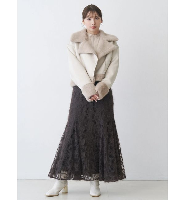 MERCURYDUO「シャギーエンブロイダリースカート」|スカート|
