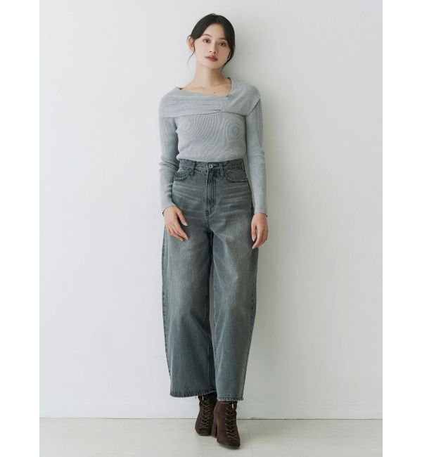 MERCURYDUO「アシメドレープコンパクトニット」|ニット・セーター|