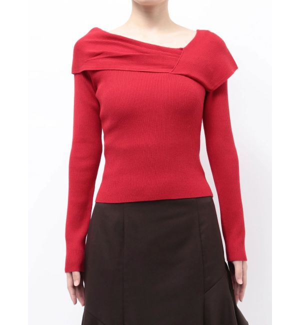 MERCURYDUO「アシメドレープコンパクトニット」|ニット・セーター|