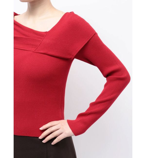 MERCURYDUO「アシメドレープコンパクトニット」|ニット・セーター|