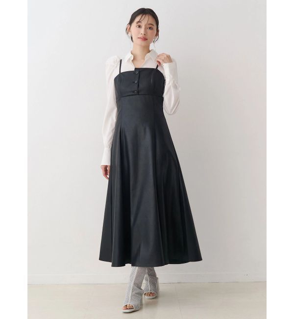 MERCURYDUO「アシメビスチェドッキングパワショルシャツワンピース」|ワンピース|
