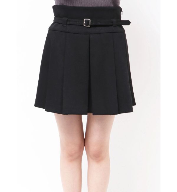 MERCURYDUO「ベルト付きチェックプリーツミニスカパン」|スカート|