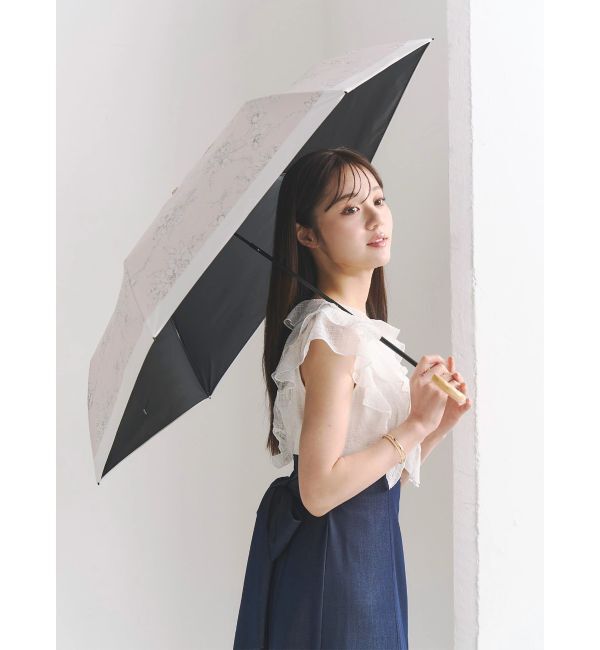 MERCURYDUO「【UVカット率100%】配色ライン折り畳み傘」|傘|ベージュ