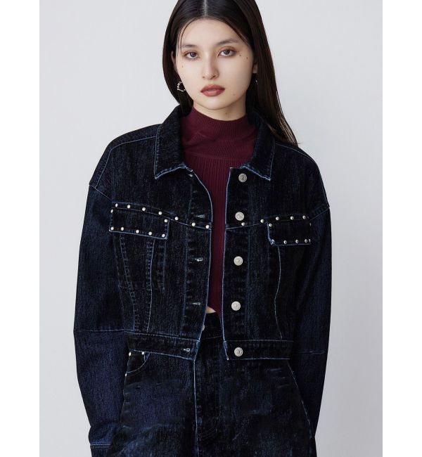 MURUA「フロッキーデニムジャケット」|デニムジャケット|ブラック