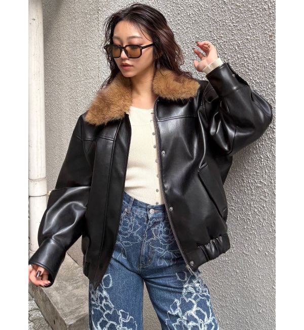 MURUA「2WAYカラーフェイクレザーブルゾン」|その他|