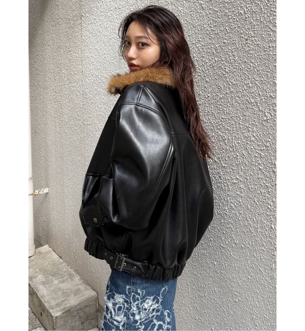 MURUA「2WAYカラーフェイクレザーブルゾン」|その他|