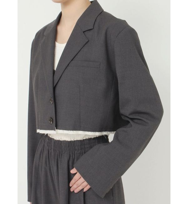 Ungrid「カットオフデザインショートジャケット」|テーラードジャケット|