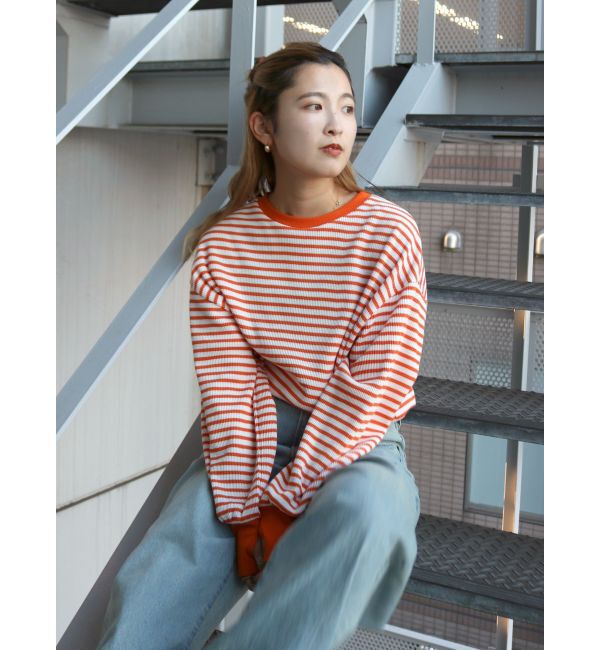 Ungrid「【WEB限定】スリーブボリュームワッフルロングスリーブTee」|Tシャツ・カットソー|