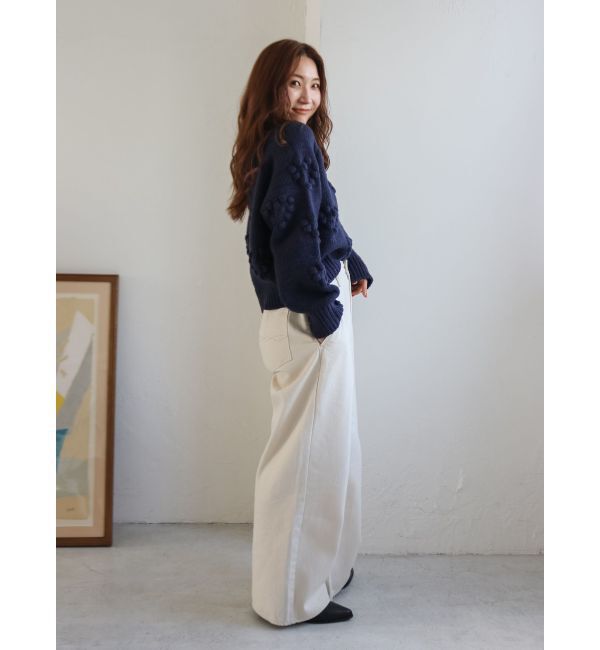 Ungrid「【WEB限定】ボタンデザインハイウエストストレートデニム」|デニム|