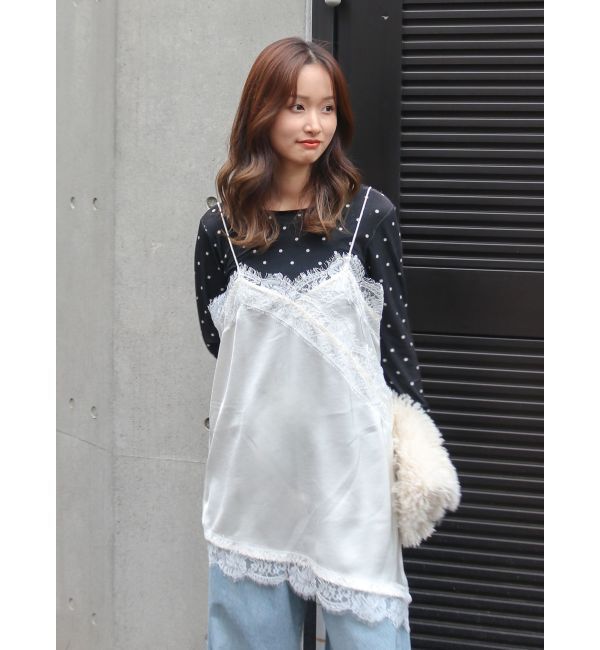 Ungrid「レースデザインキャミ」|キャミソール|