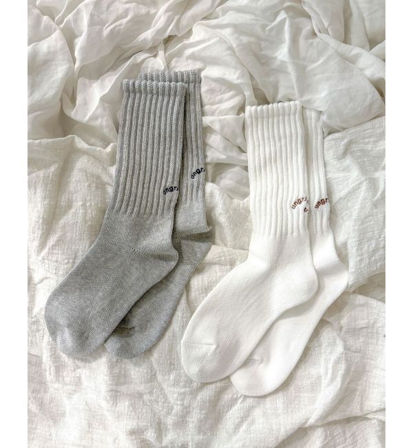 Ungrid「【Ungrid&times;靴下屋】刺繍アメリブ2pacソックス」|ソックス|