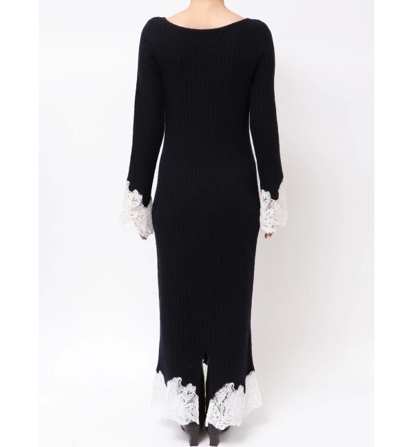 LAGUNAMOON「レースドッキングリブニットワンピース」|ワンピース|