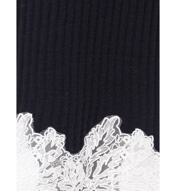 LAGUNAMOON「レースドッキングリブニットワンピース」|ワンピース|