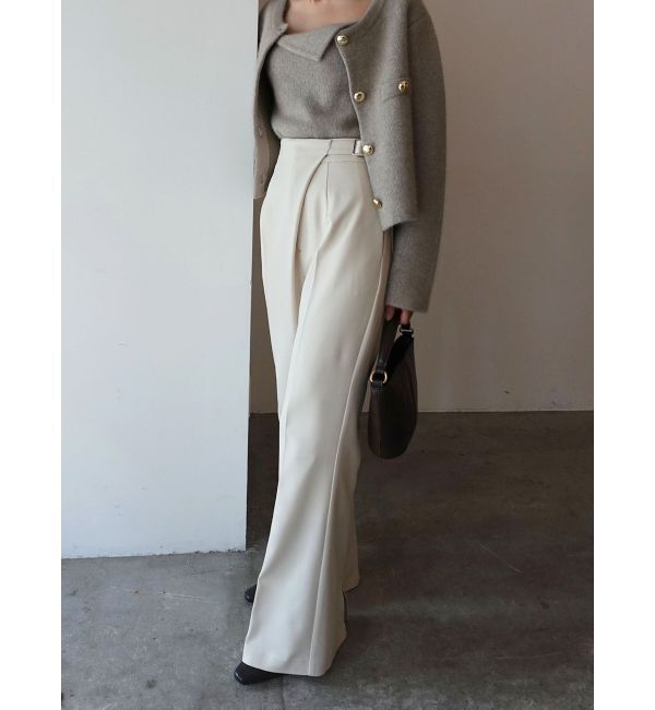 LAGUNAMOON「ウエストアシンメトリーセミフレアパンツ」|その他|アイボリー