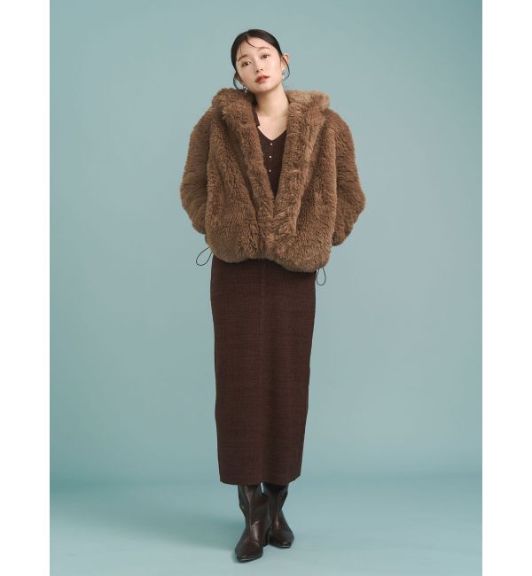 LAGUNAMOON「フェイクファーフーディコート」|その他|