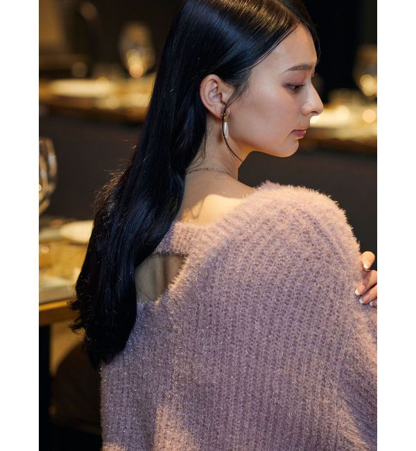 LAGUNAMOON「バックデザインファーラメニットプルオーバー」|ニット・セーター|