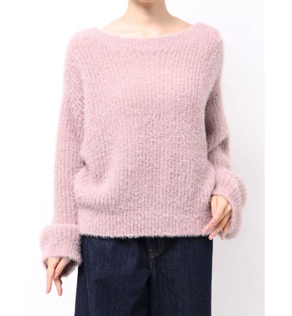 LAGUNAMOON「バックデザインファーラメニットプルオーバー」|ニット・セーター|