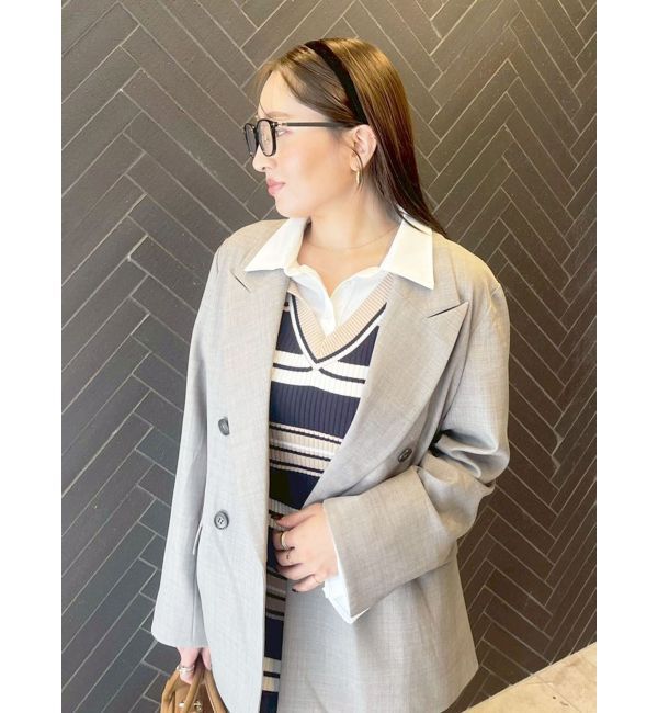 LAGUNAMOON「シャツレイヤードボーダーニットワンピース」|ワンピース|