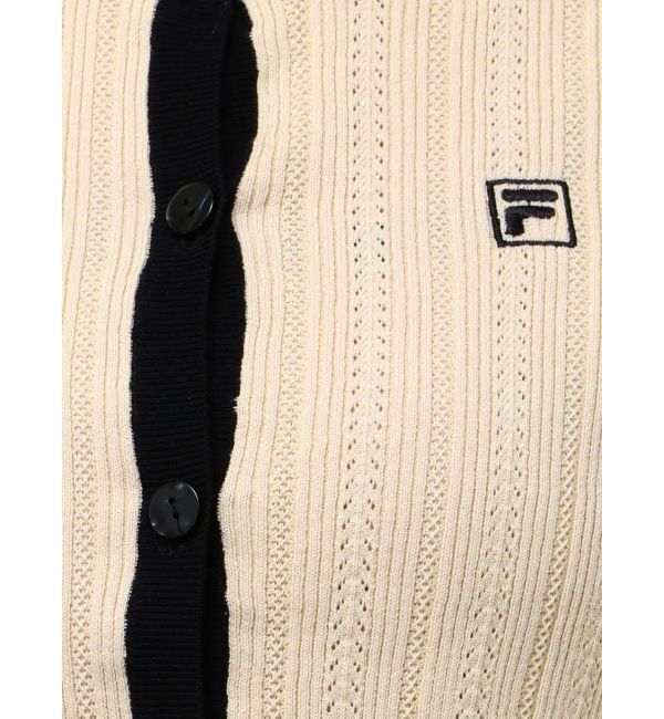 LAGUNAMOON「【FILA別注】ドライタッチバイカラーフリルデザインニットカーディガン」|カーディガン|