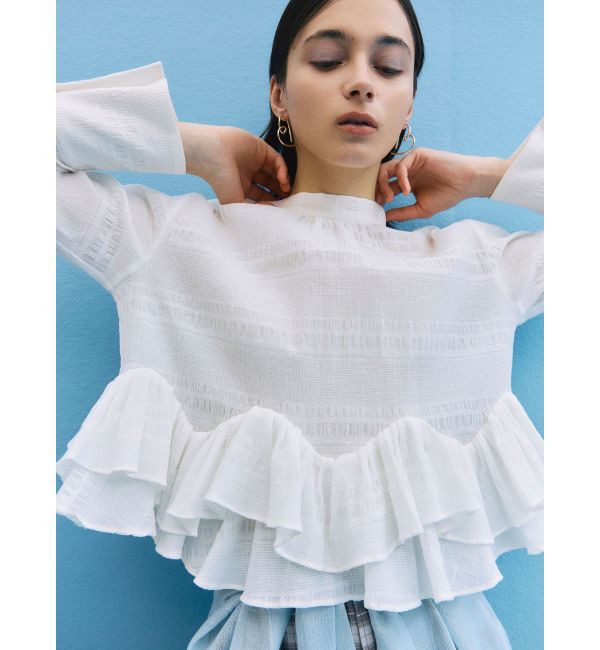 LAGUNAMOON「ボウタイボリュームヘムブラウス」|シャツ・ブラウス|