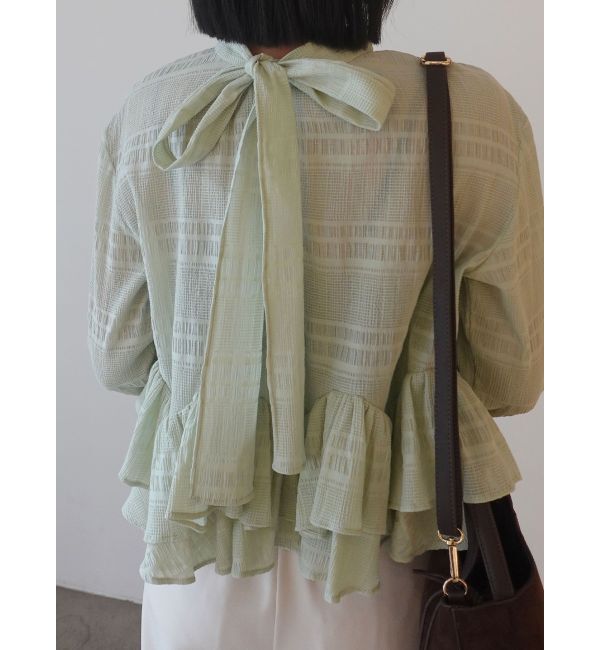 LAGUNAMOON「ボウタイボリュームヘムブラウス」|シャツ・ブラウス|