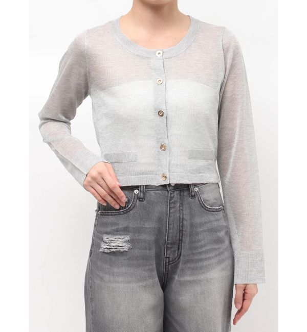 LAGUNAMOON「メタルボタンシアーニットカーディガン」|カーディガン|