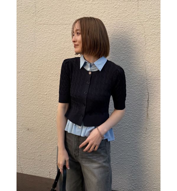 LAGUNAMOON「デタッチャブルペプラムニットカーディガン」|カーディガン|