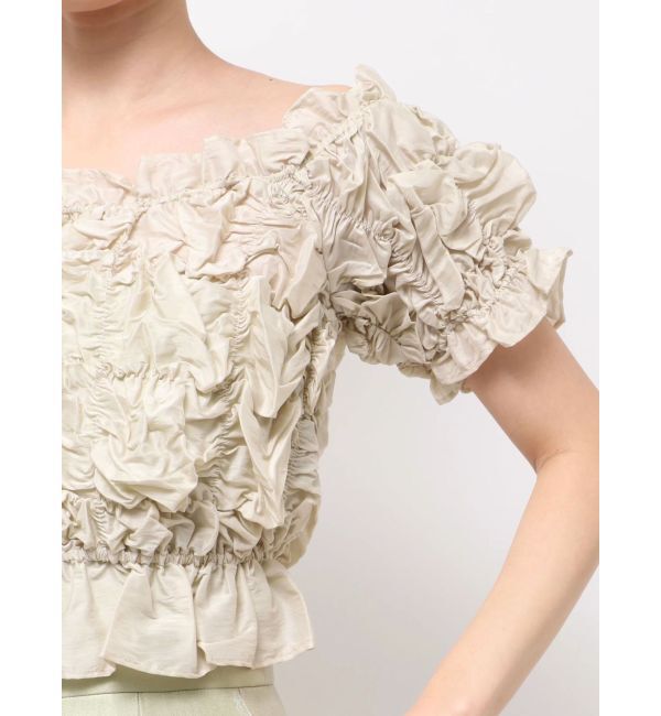 LAGUNAMOON「LADYシャーリングブラウスパンツドレス」|ドレス|