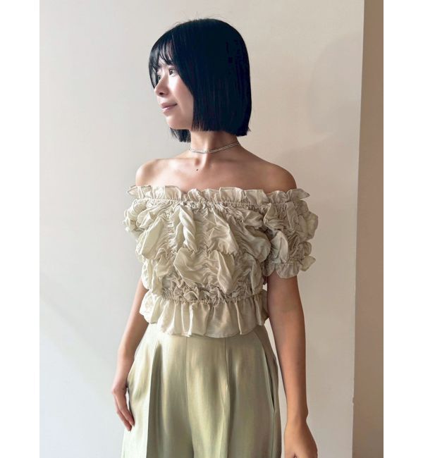 LAGUNAMOON「LADYシャーリングブラウスパンツドレス」|ドレス|