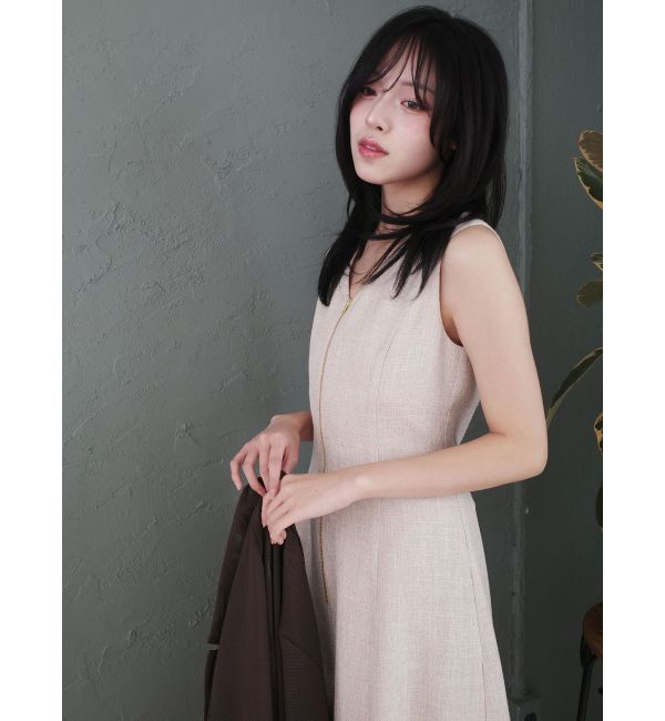 LAGUNAMOON「フロントZIPミックスカラーワンピース」|ワンピース|