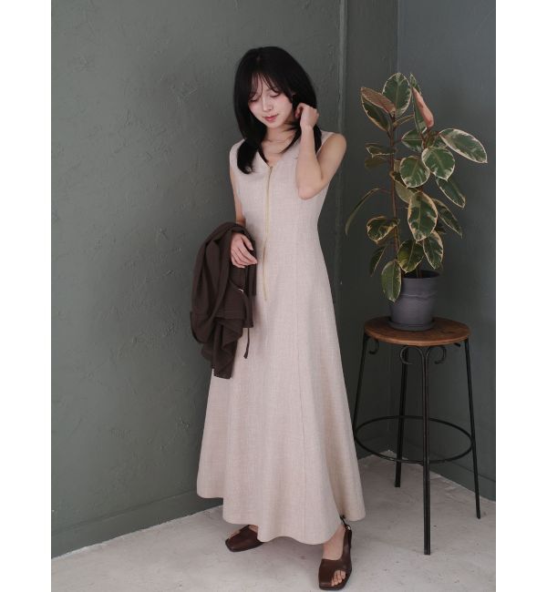 LAGUNAMOON「フロントZIPミックスカラーワンピース」|ワンピース|