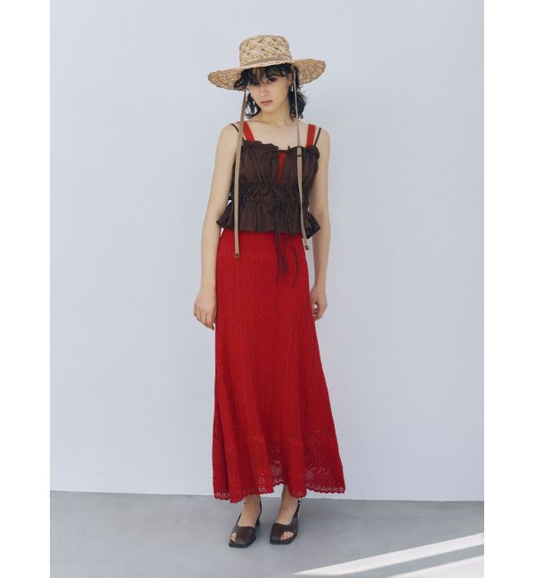 LAGUNAMOON「ノースリレースニットワンピース」|ワンピース|レッド