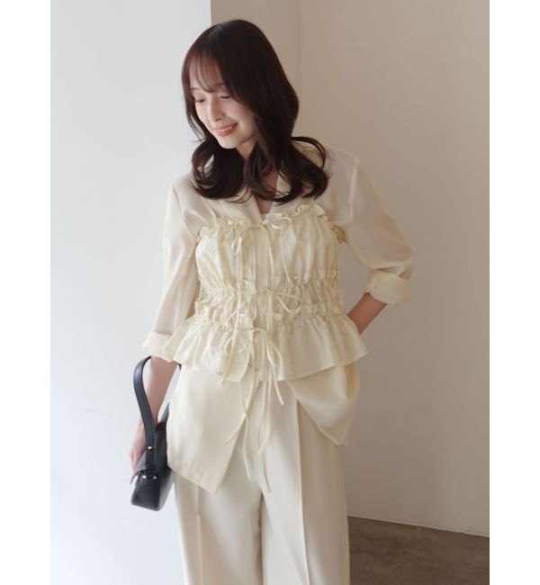 LAGUNAMOON「ギャザーペプラムキャミソール」|キャミソール|