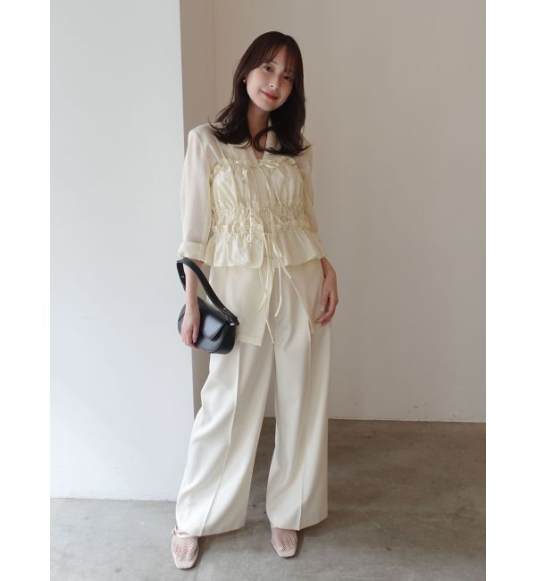 LAGUNAMOON「ギャザーペプラムキャミソール」|キャミソール|