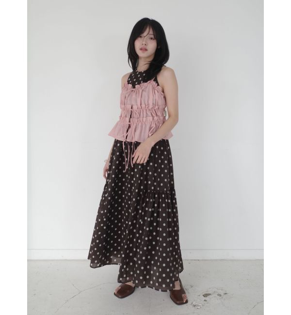 LAGUNAMOON「ギャザーペプラムキャミソール」|キャミソール|