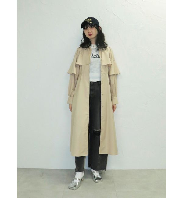 jouetie「ケープロングコートワンピース」|ワンピース|ベージュ