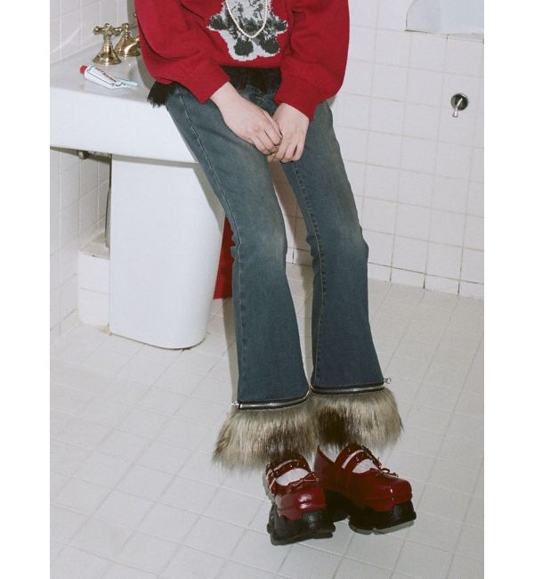 jouetie「ファードッキングフィットフレアデニム」|デニム|ブルー