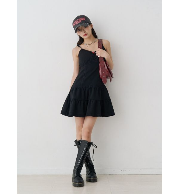 jouetie「レースドッキングスウェットキャミワンピース」|ワンピース|