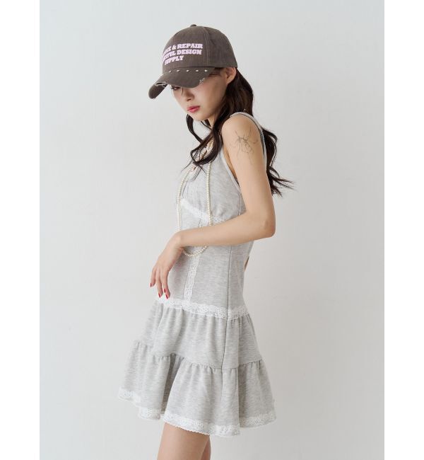jouetie「レースドッキングスウェットキャミワンピース」|ワンピース|