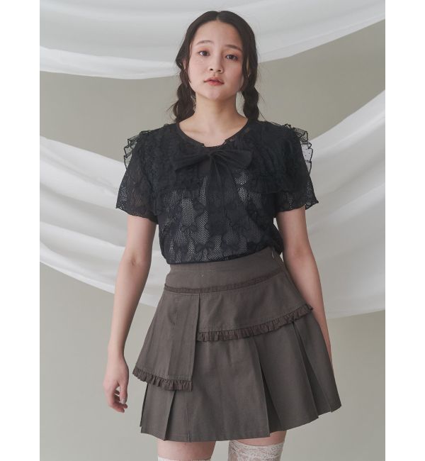 merry jenny「フリルレイヤードプリーツスカート」|スカート|