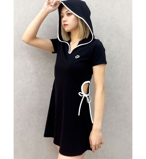 GYDA「GD SIDE OPENパーカーワンピース」|ワンピース|