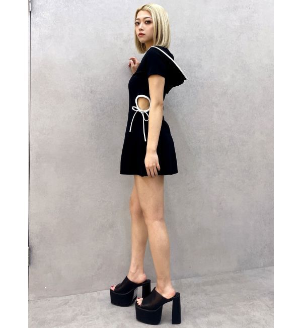 GYDA「GD SIDE OPENパーカーワンピース」|ワンピース|