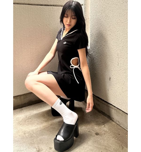 GYDA「GD SIDE OPENパーカーワンピース」|ワンピース|