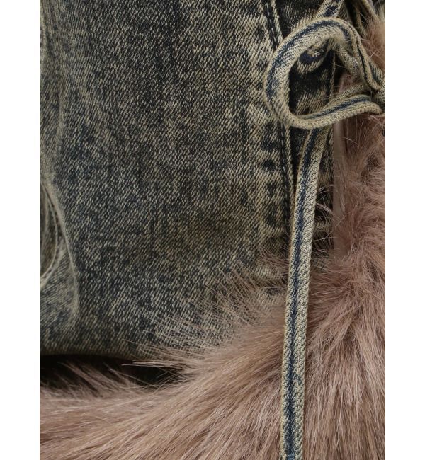 GYDA「ハイウエスト LEG 2WAY ECO FURサイドレースアップフレアデニムパンツ」|デニム|