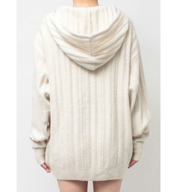 GYDA「ランダムリブGG HOODIEニットチュニック」|ワンピース|