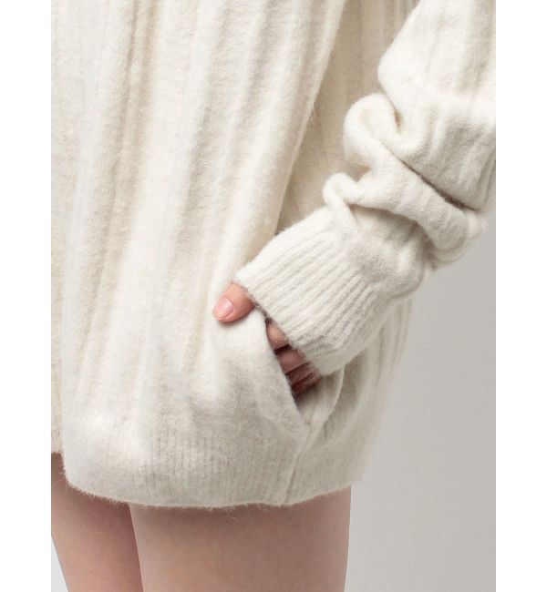 GYDA「ランダムリブGG HOODIEニットチュニック」|ワンピース|