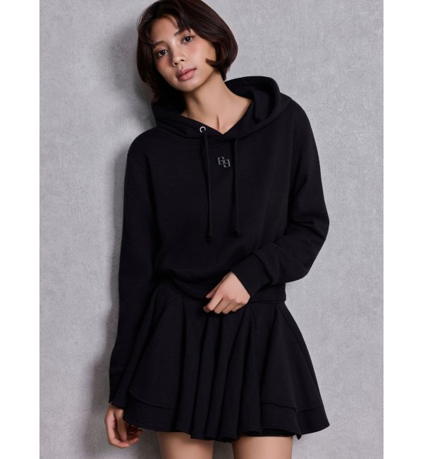 GYDA「GGプレートドッキングフレアスウェットワンピース」|ワンピース|ブラック