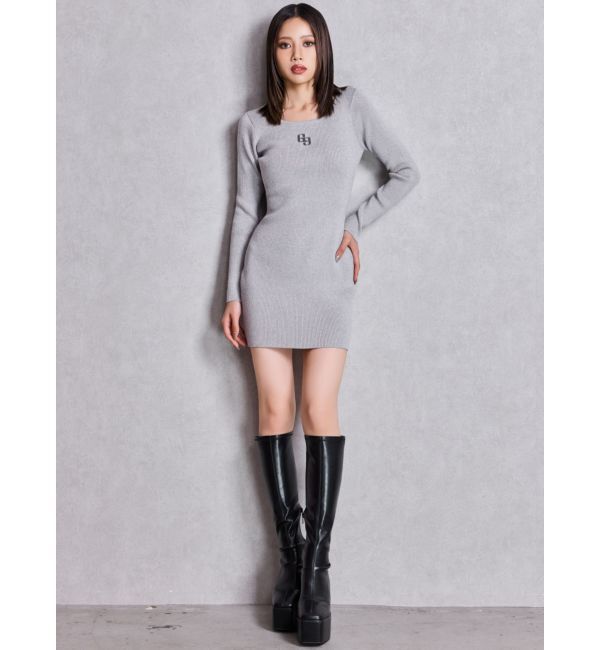 GYDA「GGプレート long sleeveニットワンピース」|ワンピース|